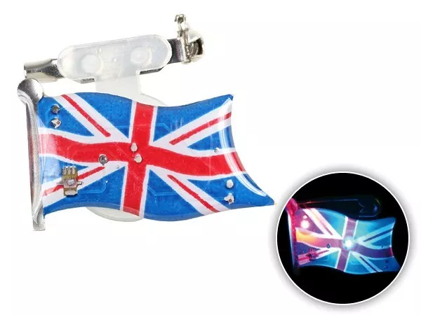 Broche clignotante Blinki broche pin bouton drapeau Angleterre Union Jack