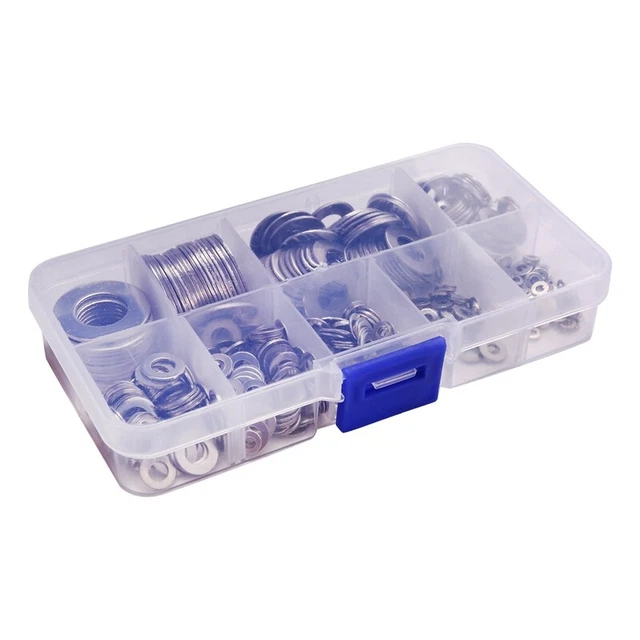 Washers Box Set STAINLESS STEEL FLAT Washers Set 580 Pcs, 9 Sizes - M2 M2.5 M3 M5 M6 ...