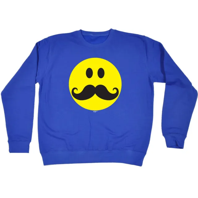 Moustache Smile - Mens Womens Novelty Funny Top Sweatshirts Jumper Sweatshirt