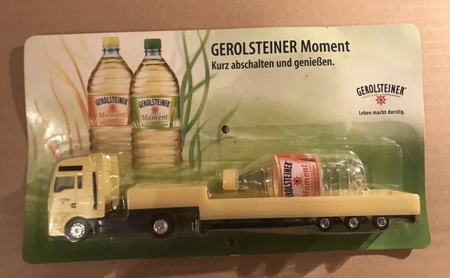 Camion Miniature Publicitaire Gerolsteiner MAN Au 1/87 - Très Bel état, Métal Et Plastique