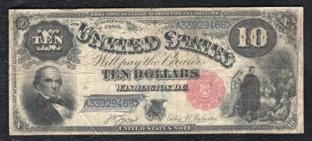 Fr. 113 1880 $10 Ten Dollars “Jackass” Legal Tender United States Note