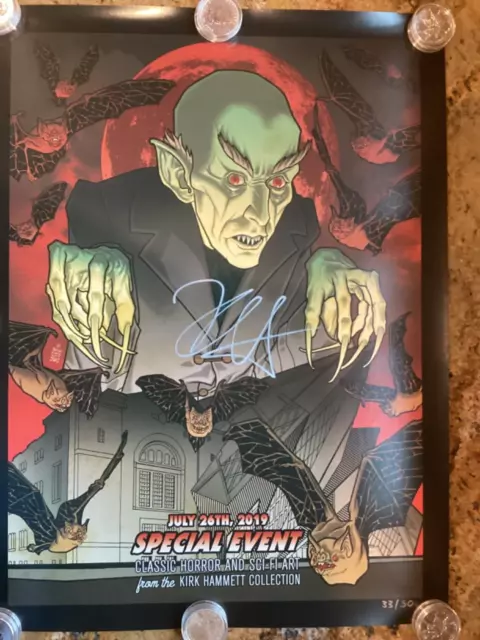 🔥 🔥  Autographed Signed LE Kirk Hammett Metallica Lithograph Nosferatu 🔥 🔥