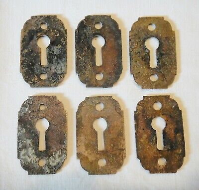 (2) Pair Victorian Eastlake Ornate Brass Key Escutcheon Hardware Matching Set #3 3