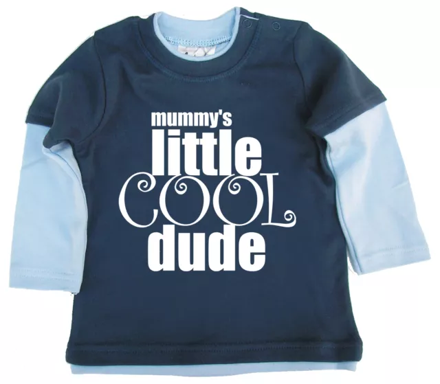 Dirty Fingers lustiges Langarm-T-Shirt Baby Junge Skater Top Mama's Little Cool Dude