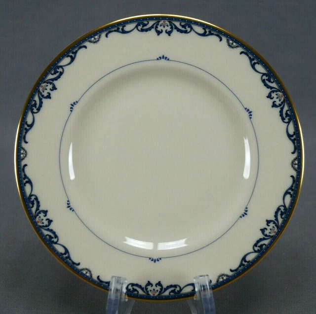 Lenox USA Liberty Pattern Blue Scrollwork Gold Porcelain 6 3/8 Inch Bread Plate