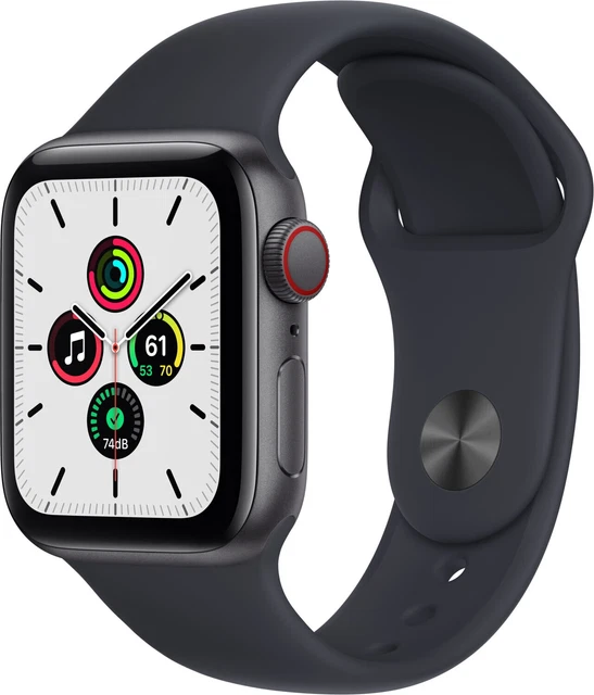 Apple Watch SE GPS+LTE 44mm Space Gray Schwarzes Sportarmband A2356, NEU Sonstig