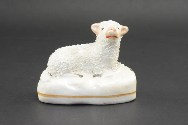 Charming antique Staffordshire lamb pearlware sheep circa.1850 E