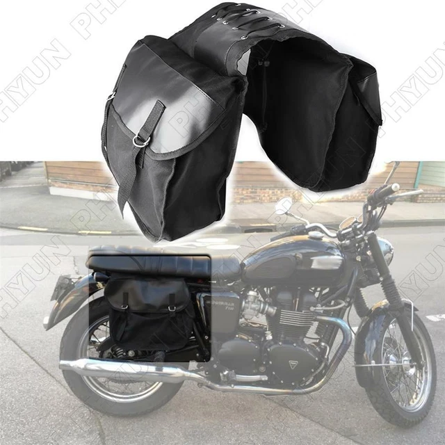Black Motorcycle Bike Rear Tail Bag Back Pack Saddle Bags Large Capacity Storage