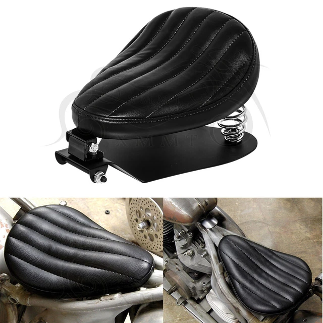 Black Tuck and Roll Solo Seat Spring Mount Bracket For Harley Dyna FXDC Rocker C