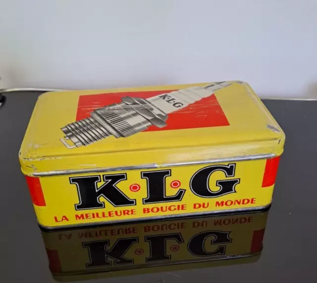 Alte original Blechdose KLG Zündkerzen, Kenelm Lee Guinness, Auto Motor, tin can