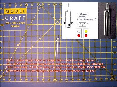 rouge 741/10# 10pcs LED bi-color anode commune 2mm blanc chaud idéal digital 