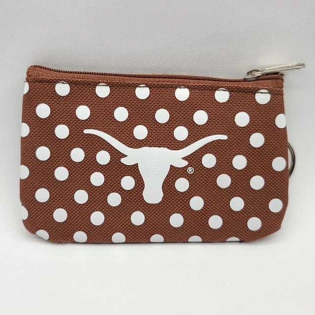 ⭐️ UT University of Texas Longhorns Zippered Coin Purse ID Pouch Keyring