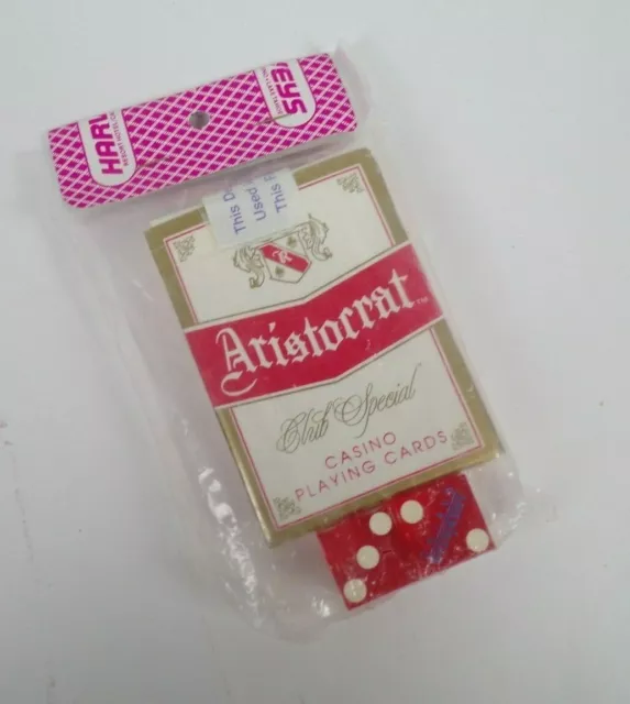 Vtg Aristocrat Casino Playing Reno Hilton and 2 Red Dice Harveys Resort Hotel