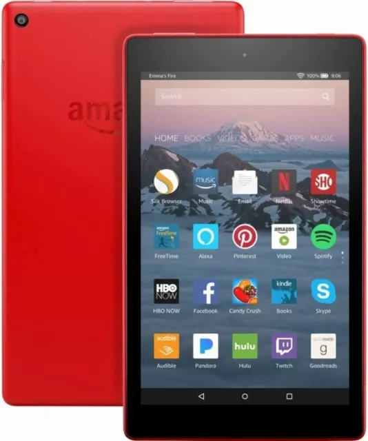 Amazon Fire HD 8 Tablet w/ Alexa 8" Display 32 GB 8th Generation 2018 Punch Red