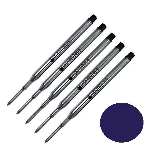 5 - K Style Ballpoint Refills for SHEAFFER PEN, BLUE-BLACK INK,  Medium Point