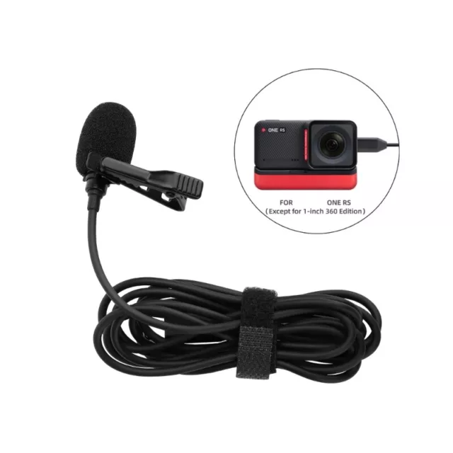Microphone for Insta360 ONE X2 X3 /One R Type-C Lavalier Microphone HIFI Record