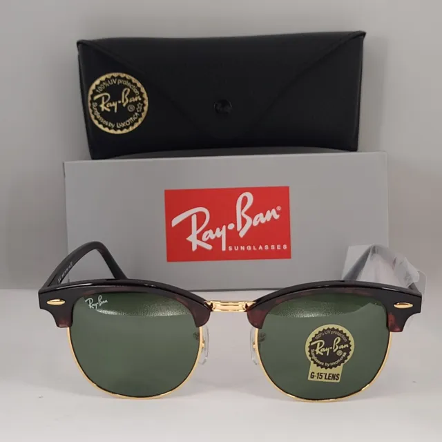New Ray-Ban RB3016 Clubmaster Sunglasses | Tortoise Frame, G-15 Lens