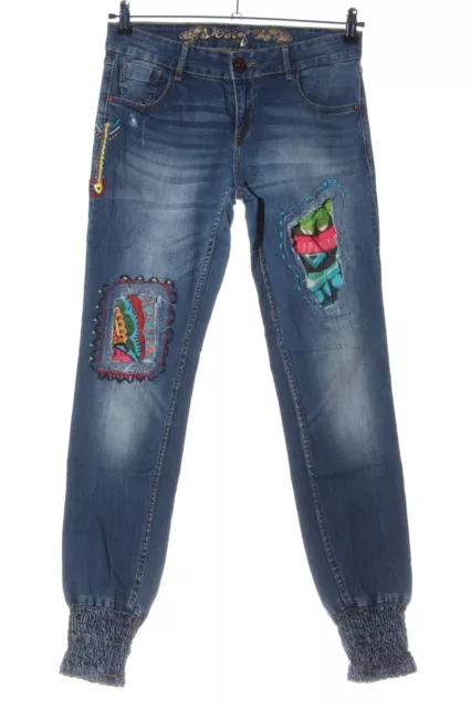 DESIGUAL Jeans slim Dames T 40 bleu-rouge-turquoise style décontracté