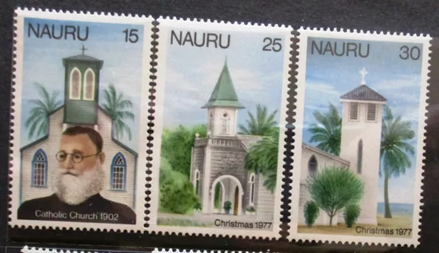 1977 Nauru Christmas set 3 stamps SG 165/7 muh