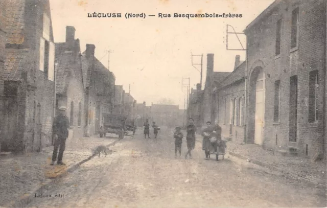 Cpa 59 Lecluse Rue Becquembois Freres