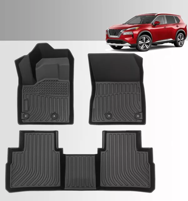 FIT 2023 2024 Nissan Rogue Floor Mats All Weather 3D TPE Floor Liners
