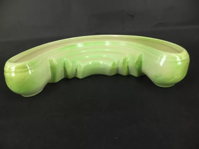 Vintage Australian Pates Potteries - Sydney - art deco half circle trough vase