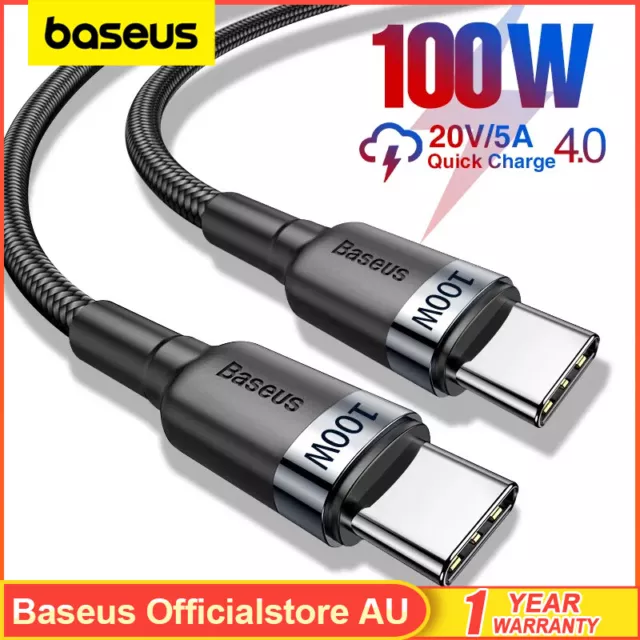 Baseus 100W USB C to Type C Charger Cable PD Fast Charger For iPhone 15 Samsung