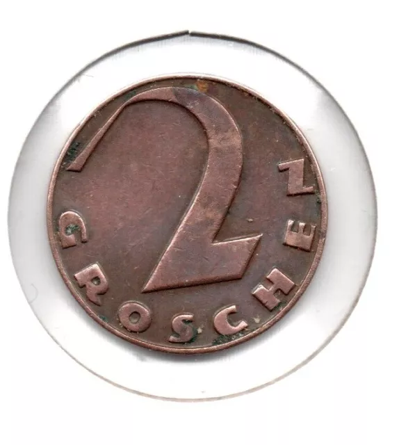 AUSTRIA - 2 Groschen (1926) FM #2837, Bronze Coin