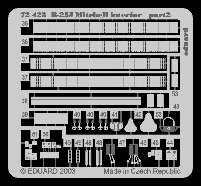 Eduard Ed72423 N.a. B-25J Mitchell - Dettagli Interni (Hasegawa) Scala 1:72 2