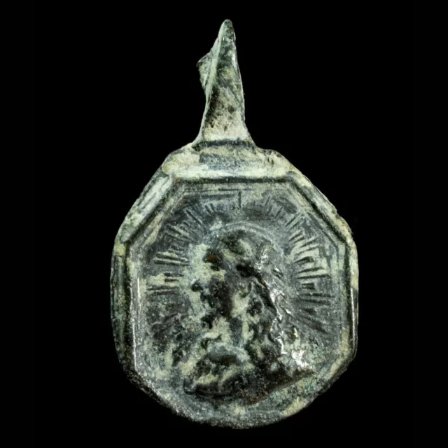 Medalla Religiosa, Siglos XVI-XVII, Cristo Salvator / María Mater - 19x12 mm.