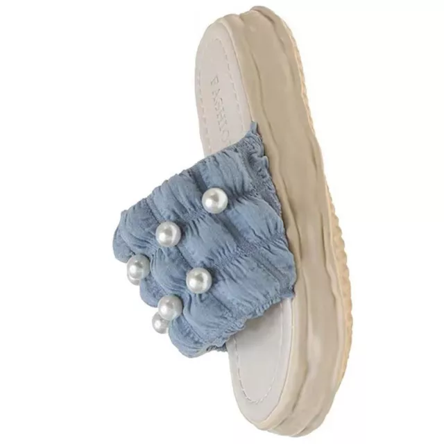 Slippers Pearl Sole Anti Slip Bright Colors Sandals (Blue EU Size 36 To 37) ZZ1