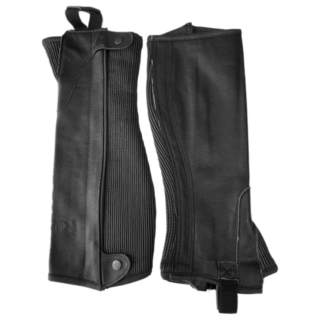 Royalian Horse Riding Pure Leather Half Chaps Equestrian Gaiters with Zip