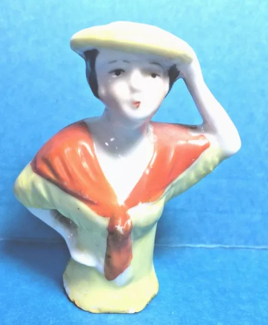 Vintage Porcelain Pin Cushion Half Doll  #5  Free Shipping Japan
