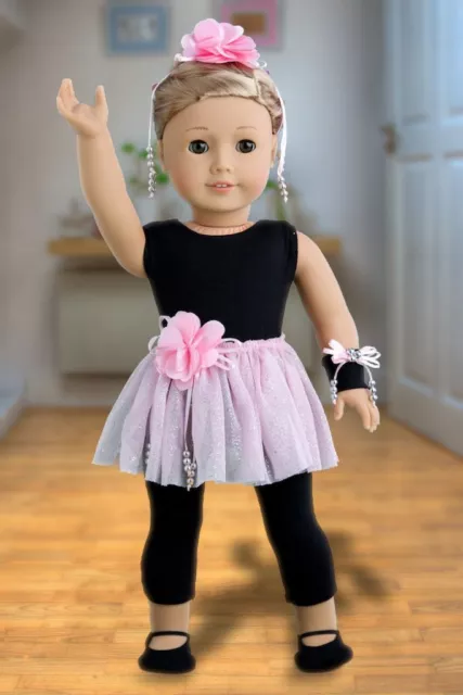 ShowTime - Clothes for 18 inch American Girl Doll, Unitard, tutu ballet slippers