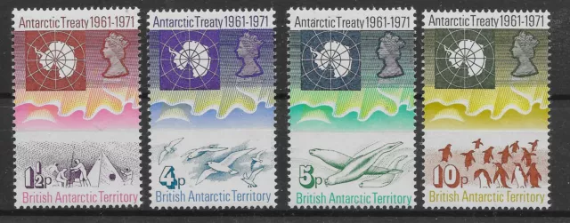 BRITISH ANTARCTIC TERR. SG38/41 1971 10th ANNIV OF ANTARCTIC TREATY  MNH