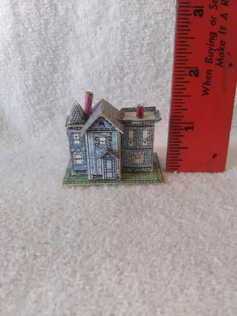 VTG Artisan Tiny Miniature Victorian Dollhouse/ Diorama Cardboard Dollhouse