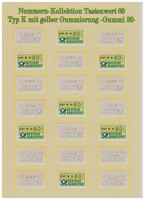 Seltene Slg. 21 Satzwerte Gummierung 20 alle mit Zählnummer 1360 bis 1460 **