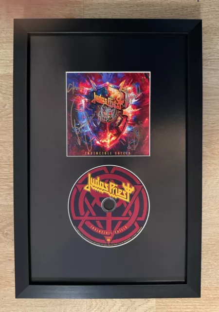 SIGNED & FRAMED - Judas Priest - Invincible Shield  -  CD Autograph COA #1