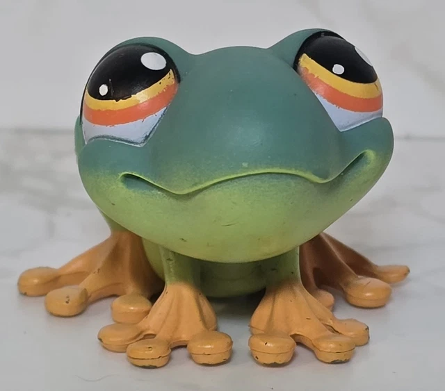 Figurine Littlest Pet Shop LPS 50 - Grenouille Verte Et Jaune - Très Bon état - Hasbro