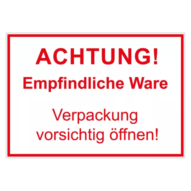 Verpackungskennzeichen Ware vorsichtig öffnen105x74 mm, 500 Stück/Rolle