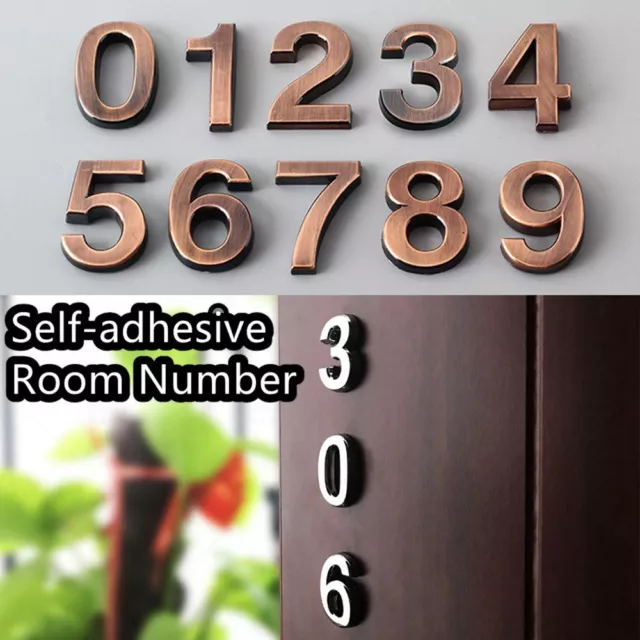 Bronze ABS Plastic Numeral  Door Plates Room Number Address Sign Digits Sticker