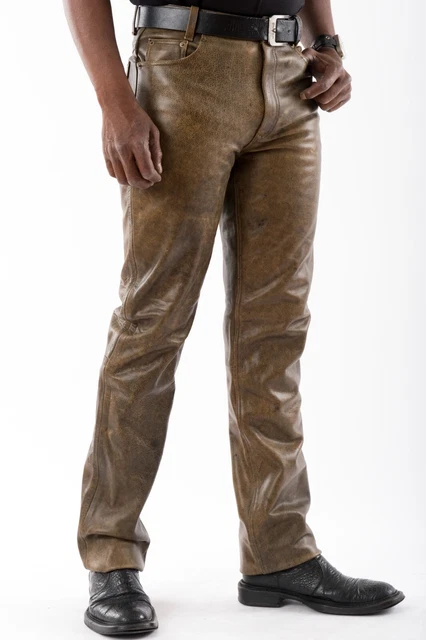 'NEU' Bockle Herren Lederhose in*ANTIK-BRAUN*aus Rindsleder Gr.32(US-INCH) 2