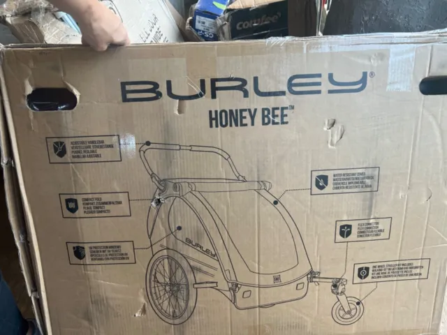 Burley Honey Bee Compact Fold 2 Kids Bike Bicycle Trailer Double Baby Stroller