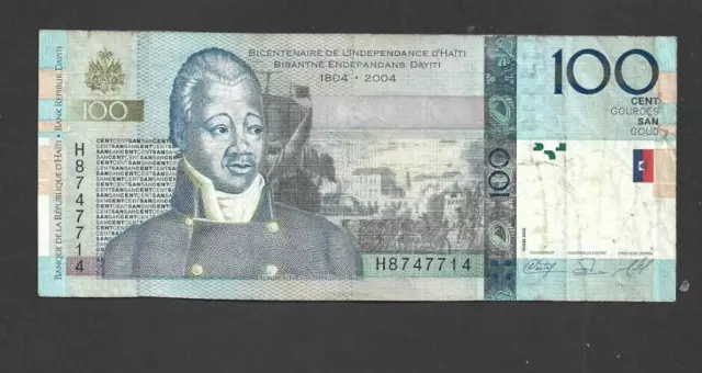 100 Gourdes Vg Commemorative Banknote From  Haiti 2004  Pick-275