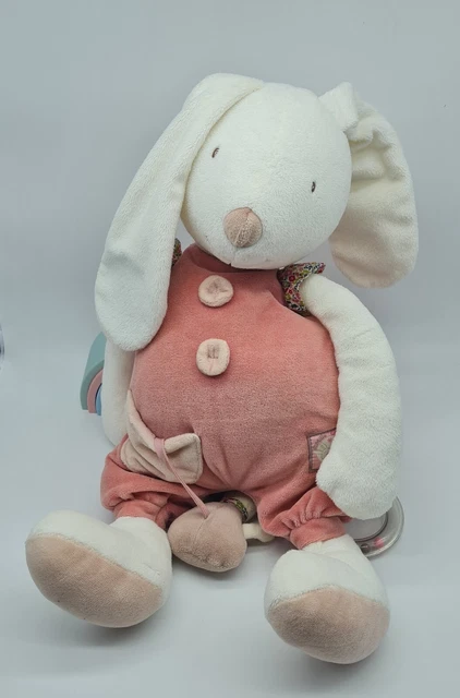 08 - Peluche Lapin  D Activite Myrtille Et Capucine Rose Miroir Moulin Roty Tbe
