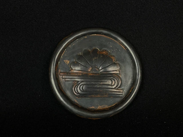 Japanese Antique Yoroi Kabuto Armor Head Board Maetate Family Crest Mon(b840) サ