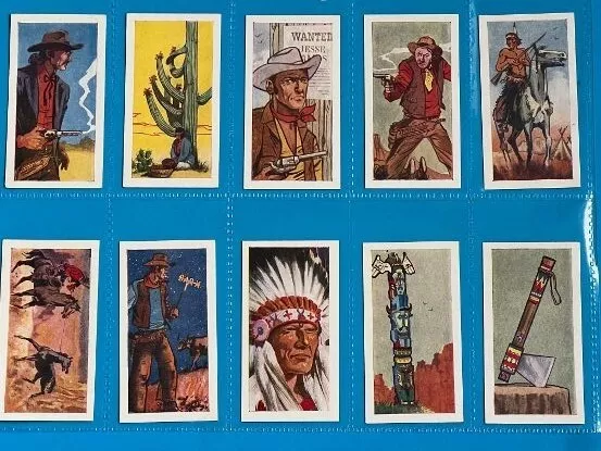 THE WILD WEST 1960 SET COMPLETO figurine sticker card SWEETULE Indians western