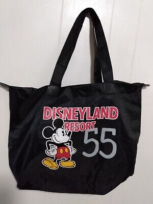 Disneyland Resort Mickey Mouse '1955' Black Collapsible Zip Bag Travel Tote