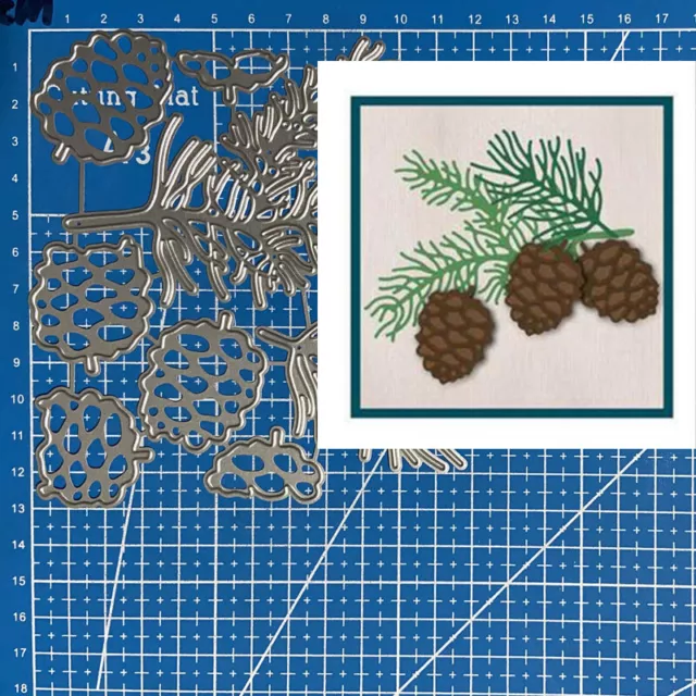 Pine Cones Branches Metal Cutting Dies Scrapbooking Craft Stencil Mold Templates
