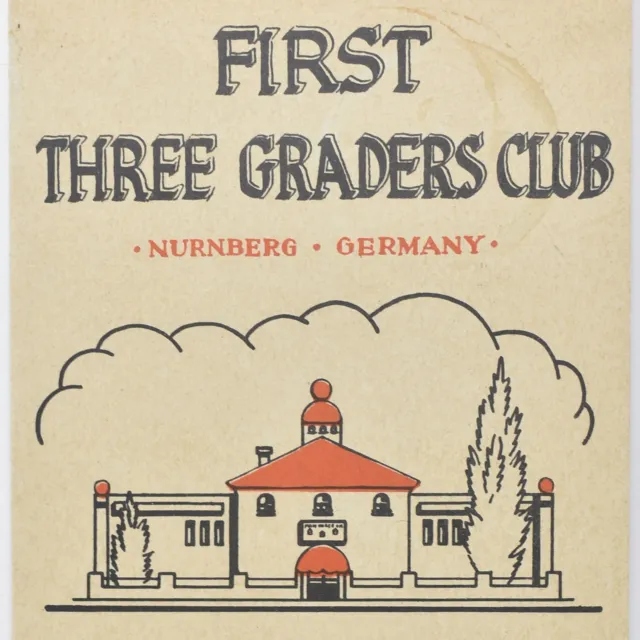 1954 First Three Graders Club Restaurant Menu US Military Base Nurnberg Germany